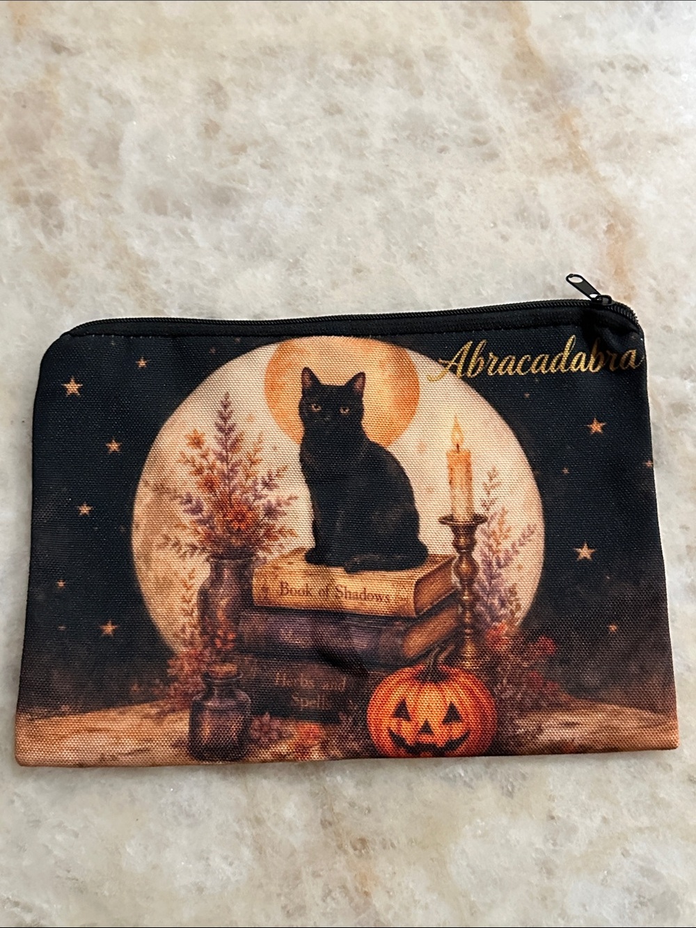 Black Cat Halloween Zipper Pouch